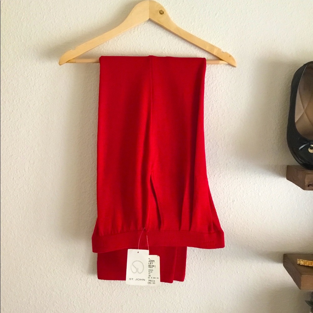 St. John red knit pants